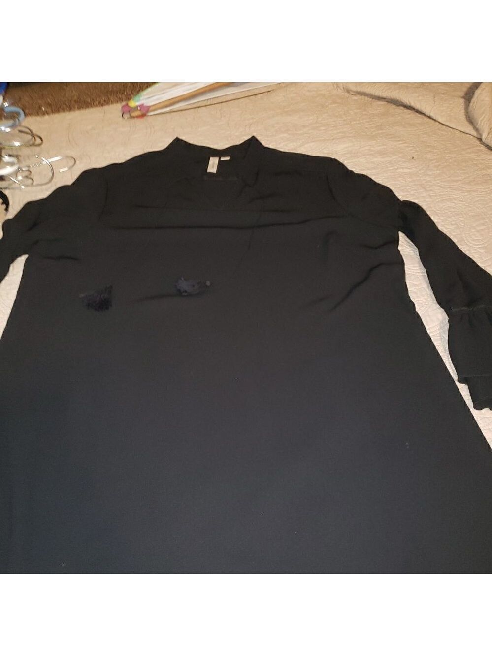TACERA Black Sheer fully lined dress/tunic
